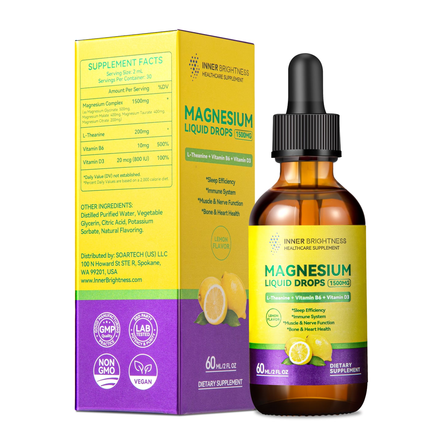 Magnesium Glycinate Liquid Drops, 60ml, Strawberry Flavor