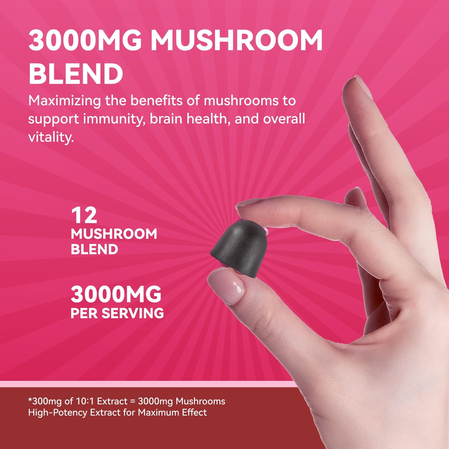 Mushroom Gummies for Adults 12-in-1, Mixed Berry Flavor, 60ct