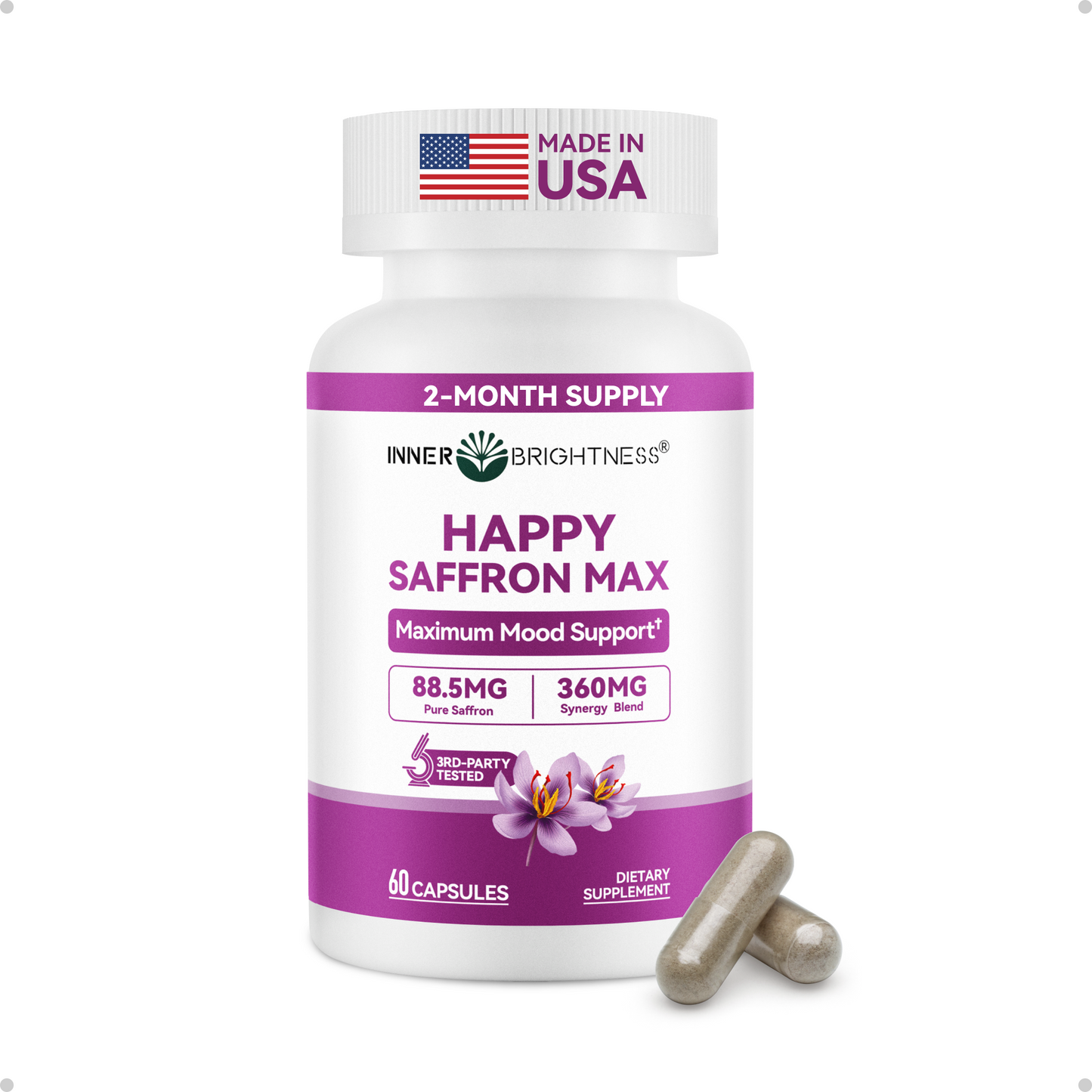 Saffron Supplements 88.5mg – 60 count