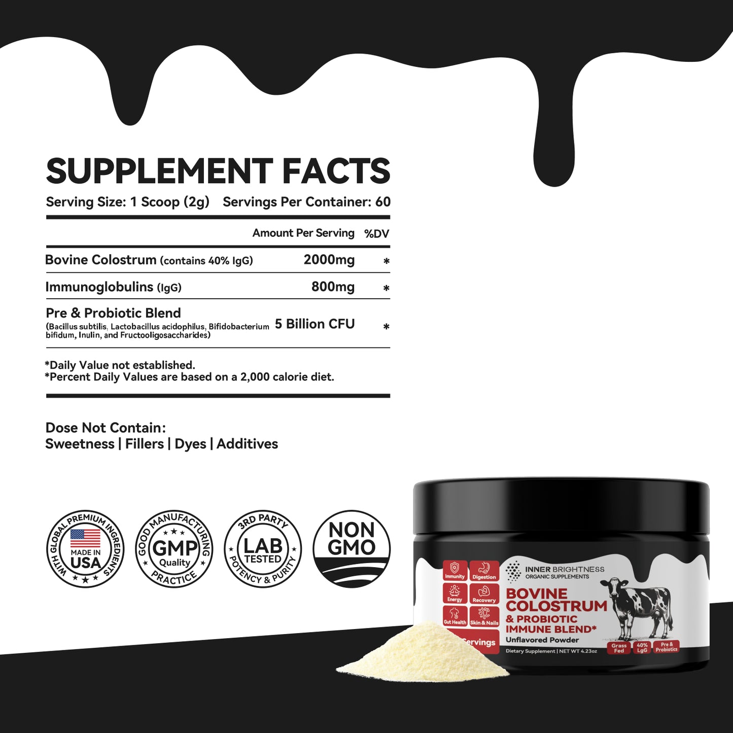 Colostrum Powder, 60 Servings, Unflavored
