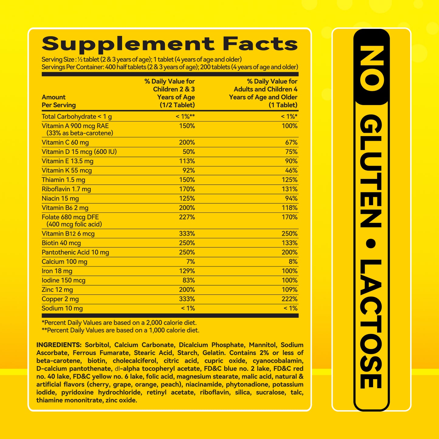 Children's chewable multivitamin, tropical fruit flavor, 200 Count