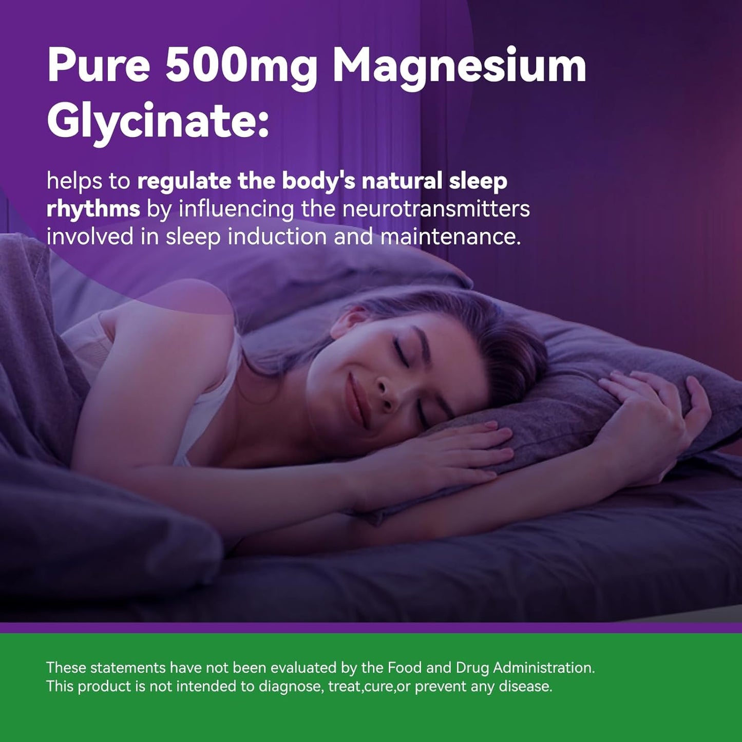 Magnesium Glycinate, 90 Pure Mg Capsules, 1 Pack