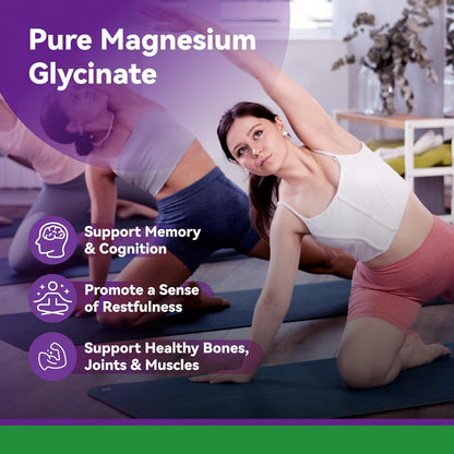 Magnesium Glycinate, 90 Pure Mg Capsules, 1 Pack