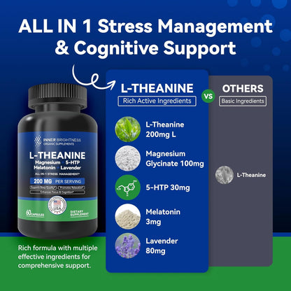 L-Theanine, 60 Capsules, 1 Pack