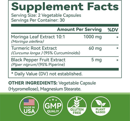 Moringa Capsules 1000mg 60count