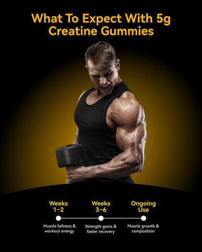 Creatine Gummies for Men 5000 mg -120 Count, Orange Lemon Flavor