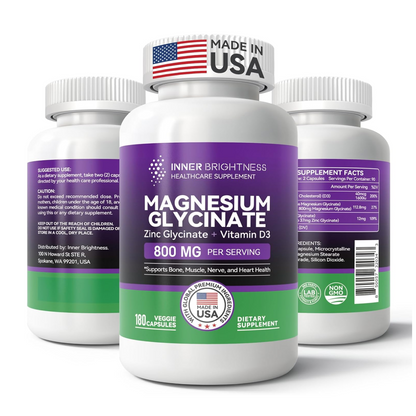 Magnesium Glycinate with Zinc & Vitamin D3,90 Capsules