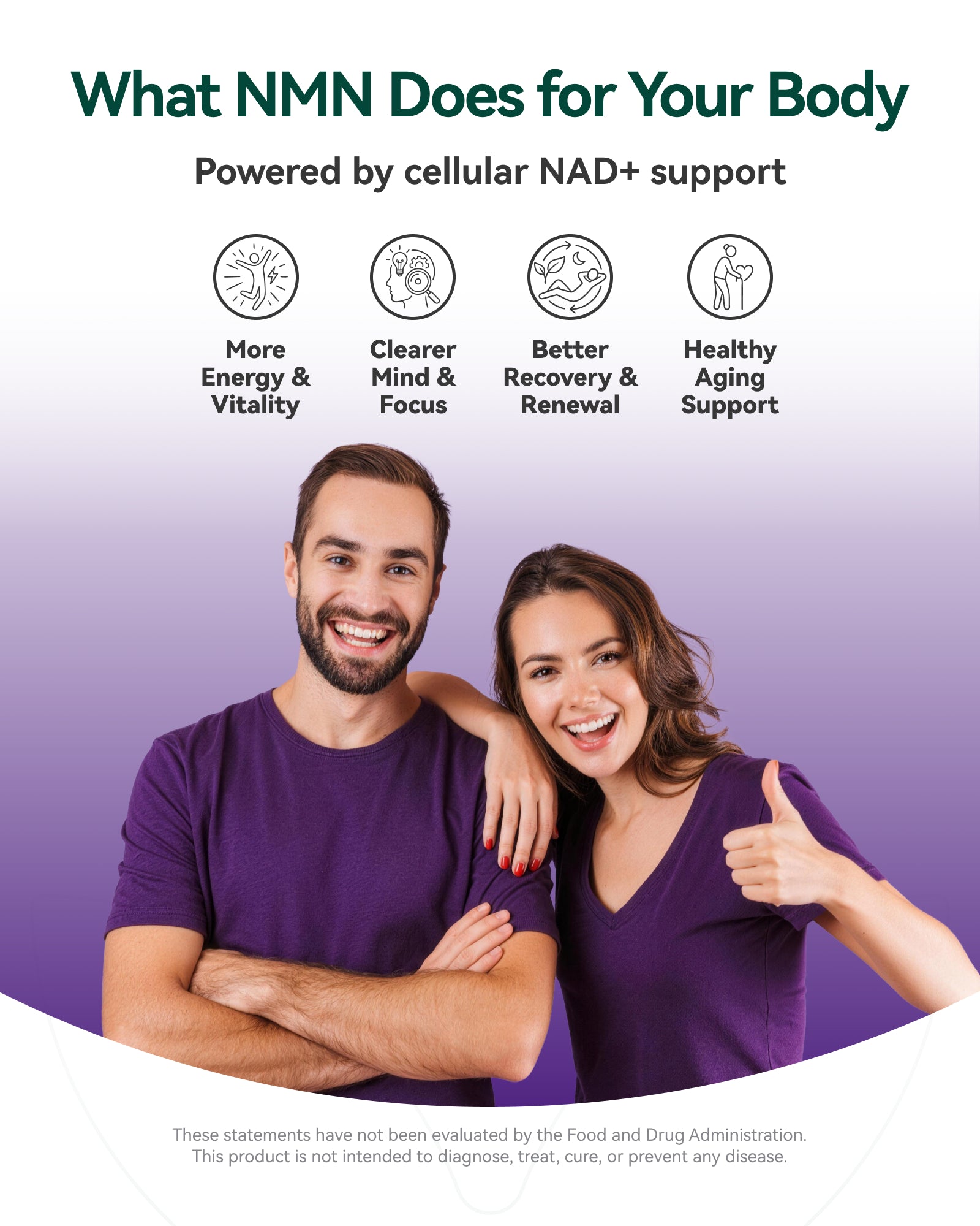 NMN Supplement 500mg, 99.9% High Purity, Supports NAD+ Levels & Cellular Energy, 5-in-1 Formula with Resveratrol & Astaxanthin, Non-GMO, Gluten-Free, 60 Capsules