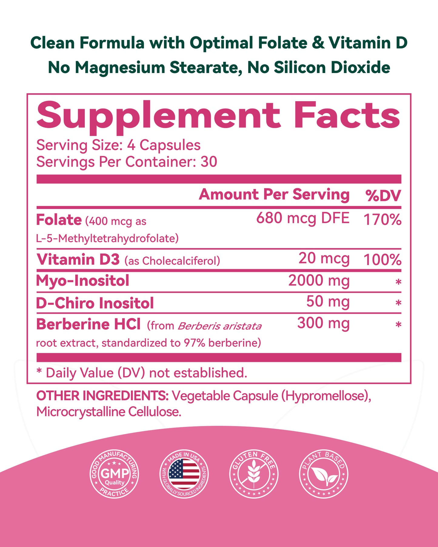 Inositol Supplement for Women, Regular Cycles & Ovarian Health, 120 Capsules