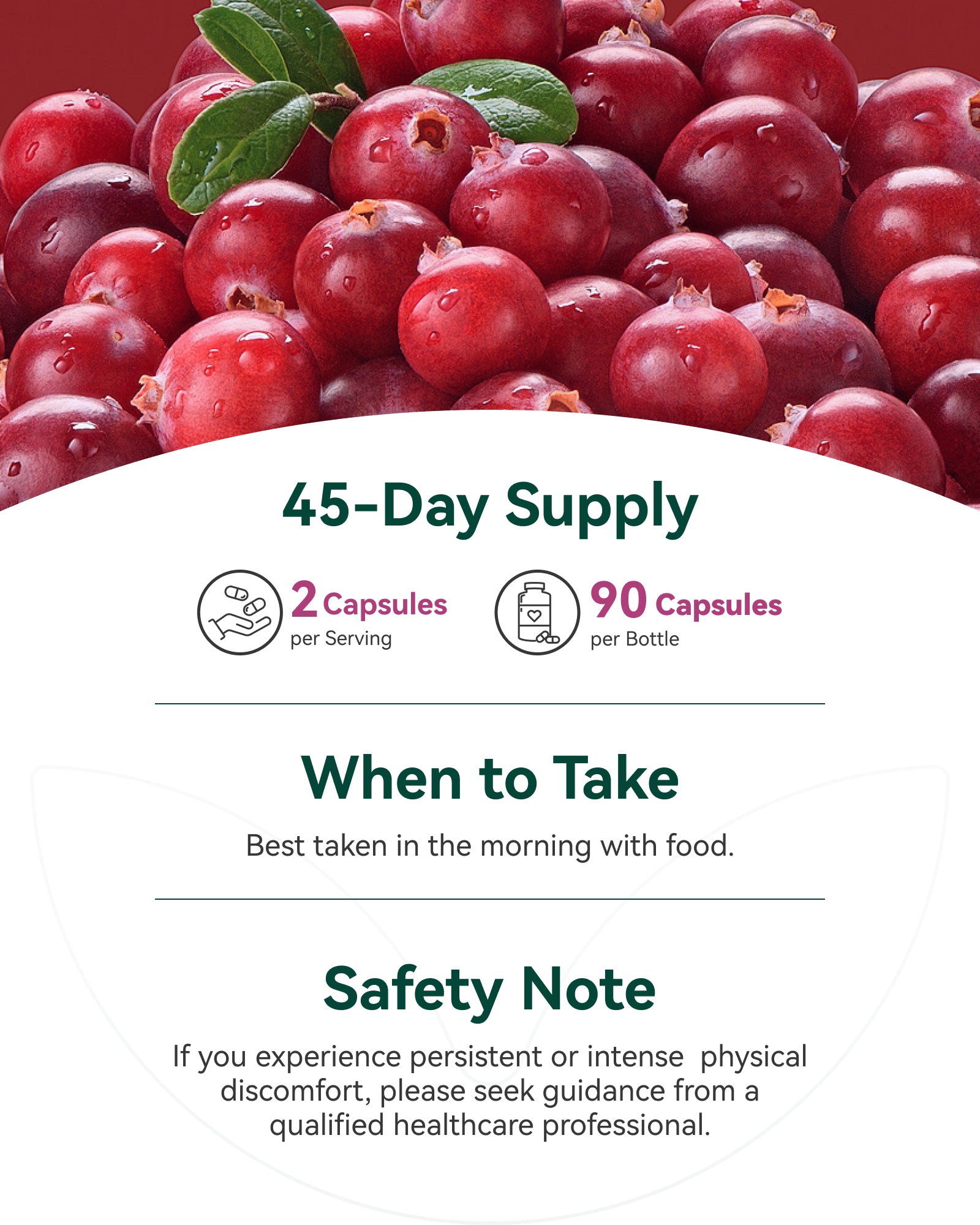 Cranberry Supplement 36 mg PAC with D-Mannose & Vitamin C, Cranberry Pills for Women, Cranberry Capsules, 3-in-1 Daily Urinary Tract Support, Soluble A-Type PACs, Vegan, Gluten-Free, 90 Capsules