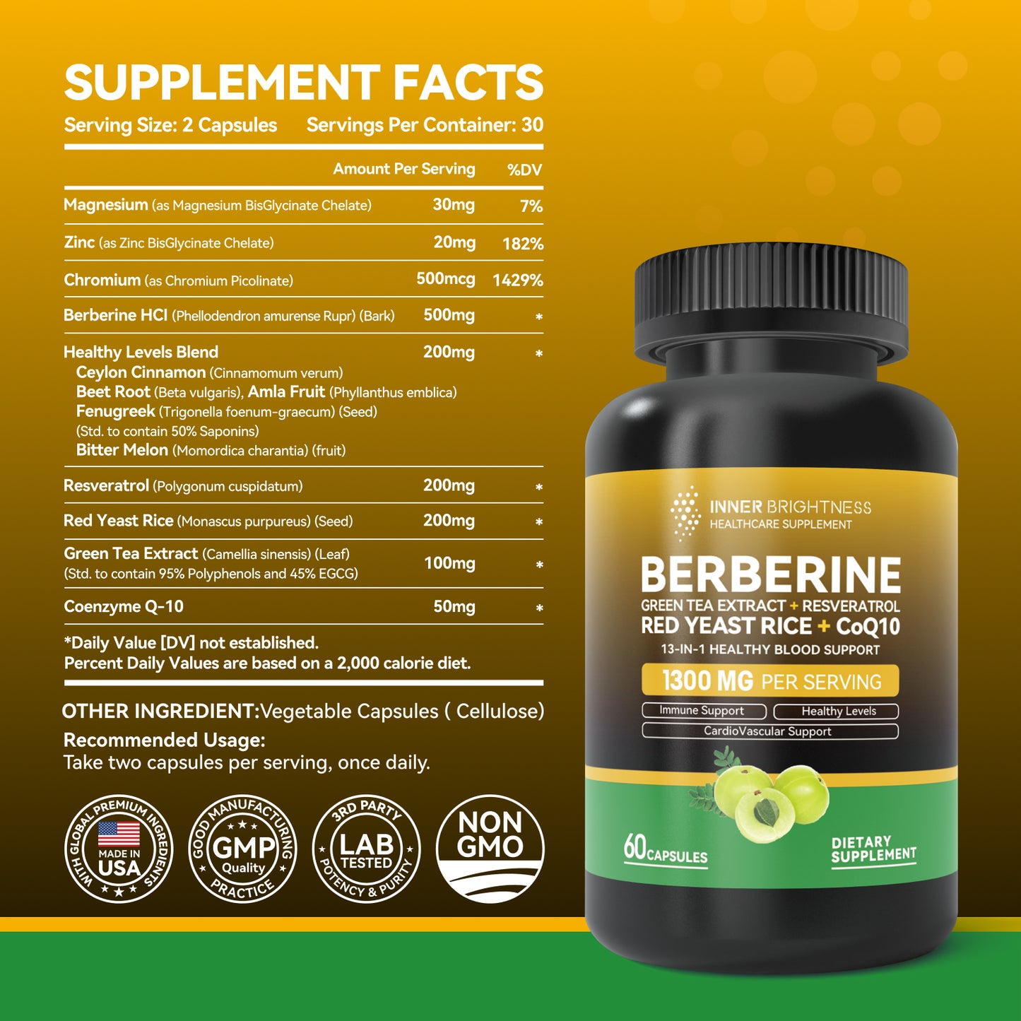 Berberine, 60 Capsules, 1 Pack