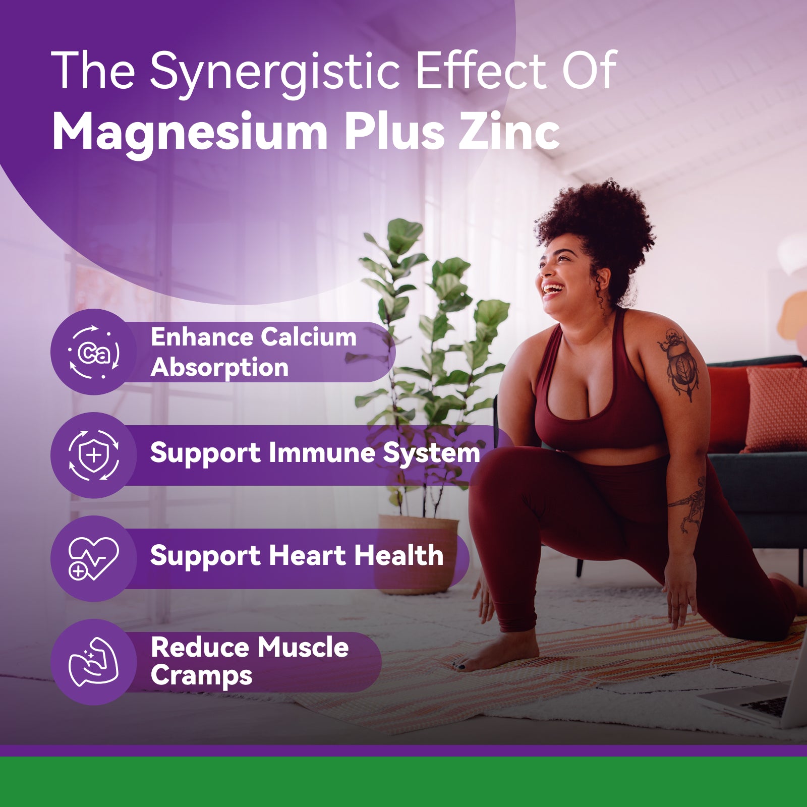Magnesium Glycinate with Zinc & Vitamin D3,90 Capsules