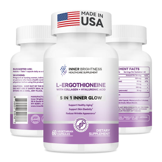 L-Ergothioneine Supplements with Hyaluronic Acid & Collagen for Women, 60ct