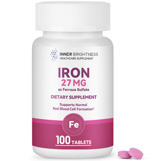 Iron Supplement, Iron 27mg Iron Supplement for Women, 100 Tablets