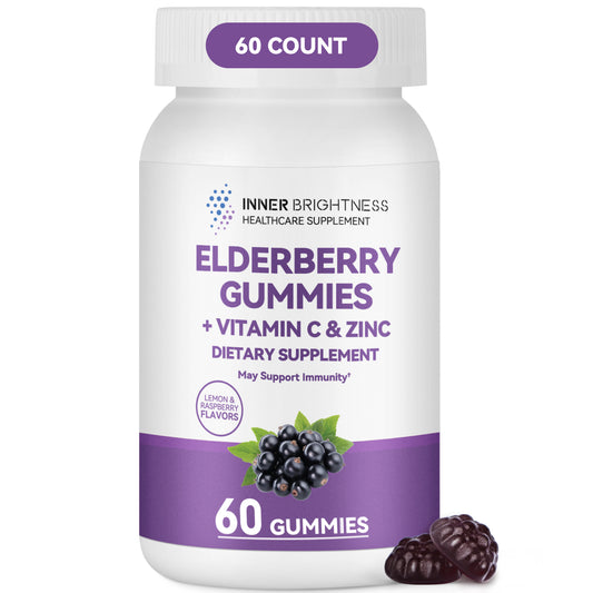 Elderberry Gummies, each containing 50 mg of extract, lemon-raspberry flavor, 60 Count