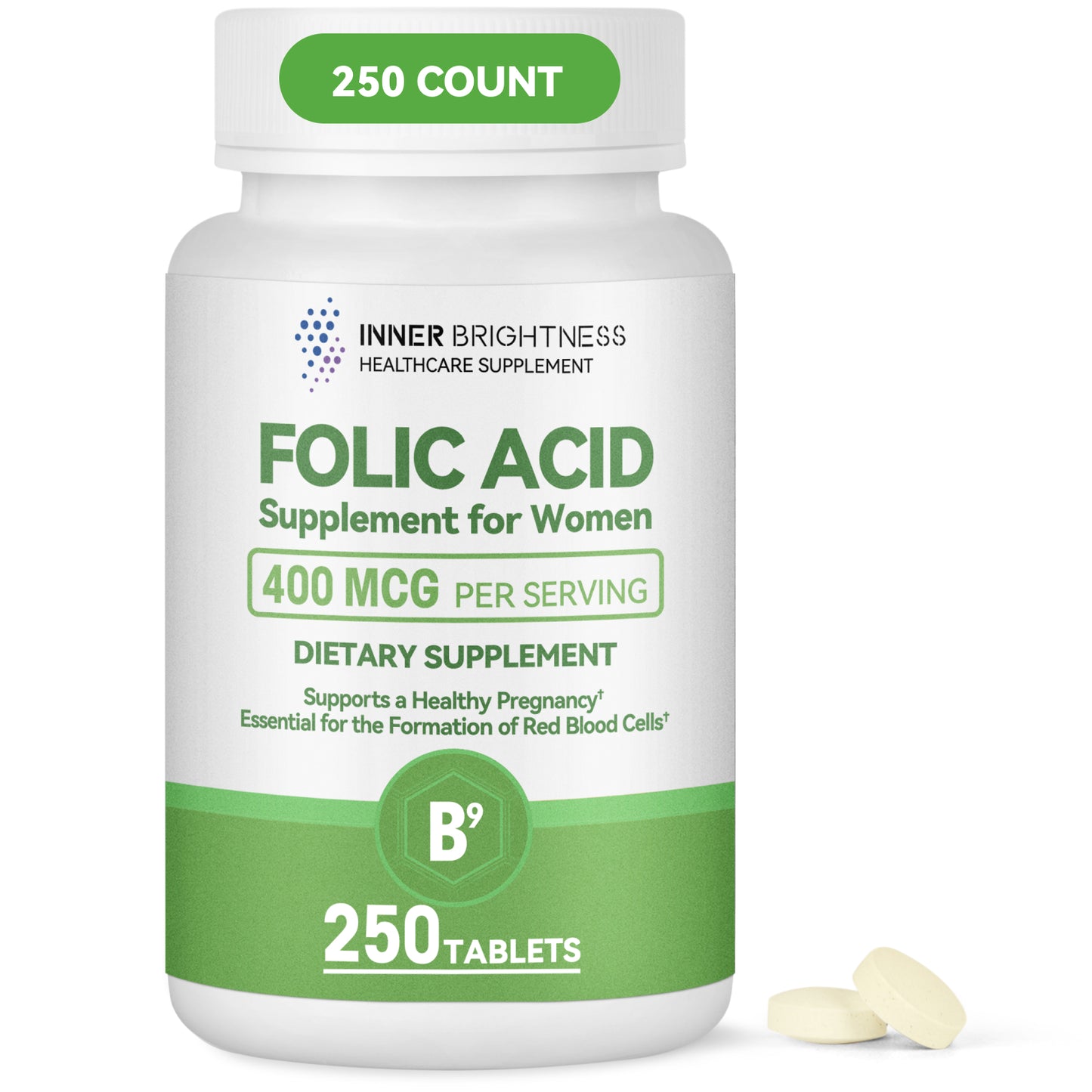Folic acid supplement - 250 Count