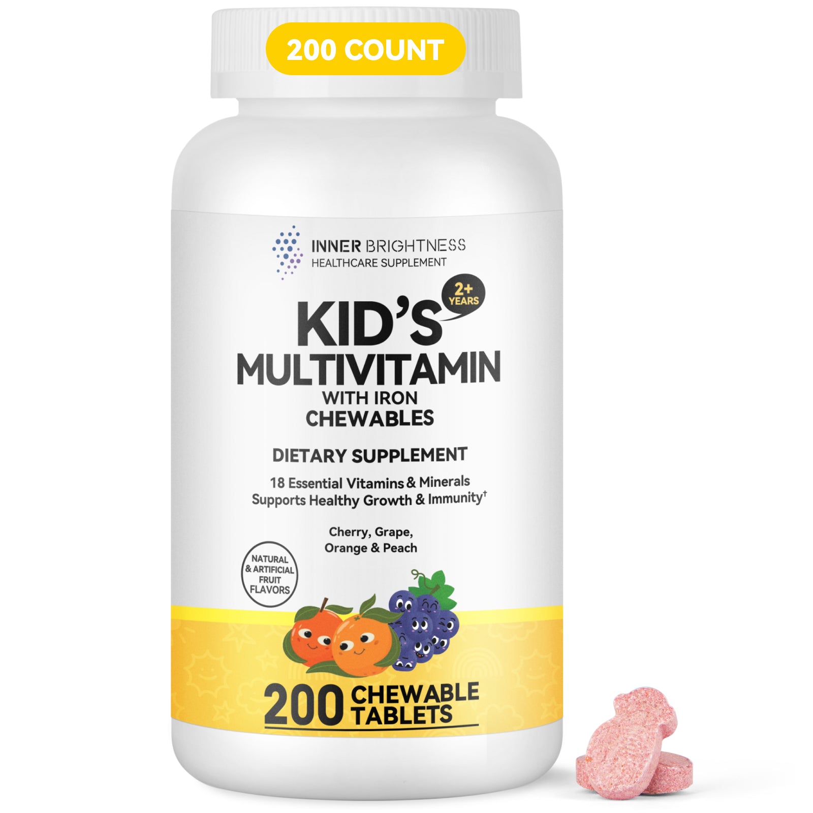 Children's chewable multivitamin, tropical fruit flavor, 200 Count