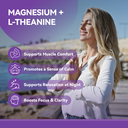 1400 mg pure glycine magnesium + 200 mg L-theanine,200 Tablets