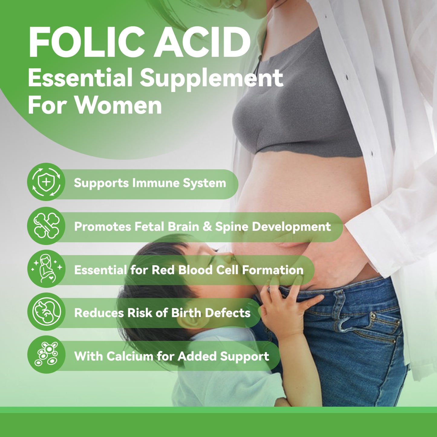 Folic acid supplement - 250 Count