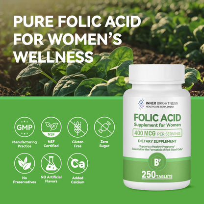 Folic acid supplement - 250 Count