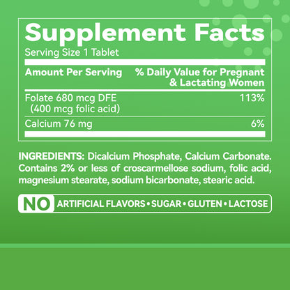 Folic acid supplement - 250 Count