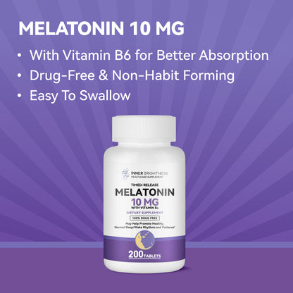 Melatonin 10mg Tablets - Timed Release Melatonin 200 Tablets