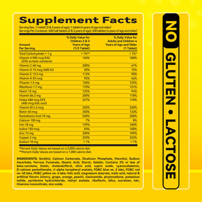 Children's chewable multivitamin, tropical fruit flavor, 200 Count