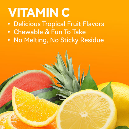 Vitamin C 500 mg Chewable, Dietary Supplement for Immune Support, 250 Tablets