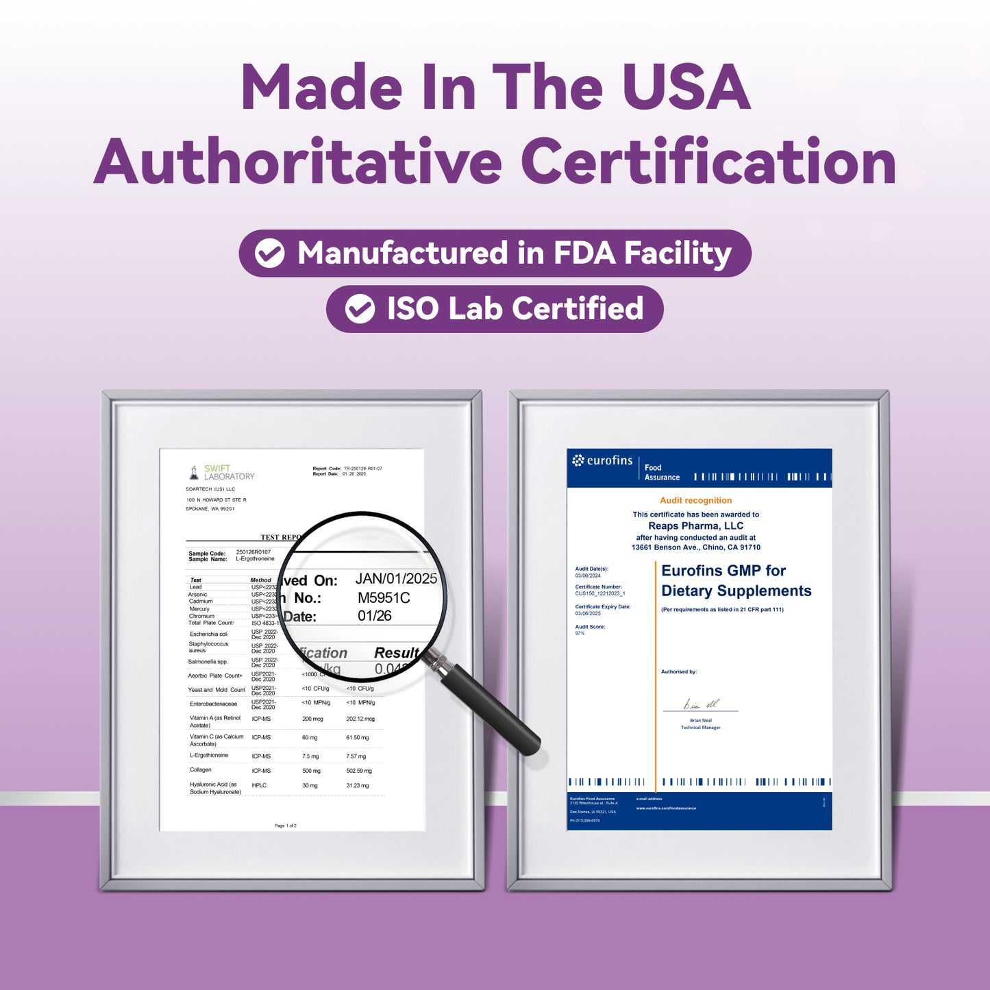 L-Ergothioneine Supplements with Hyaluronic Acid & Collagen for Women, 60ct