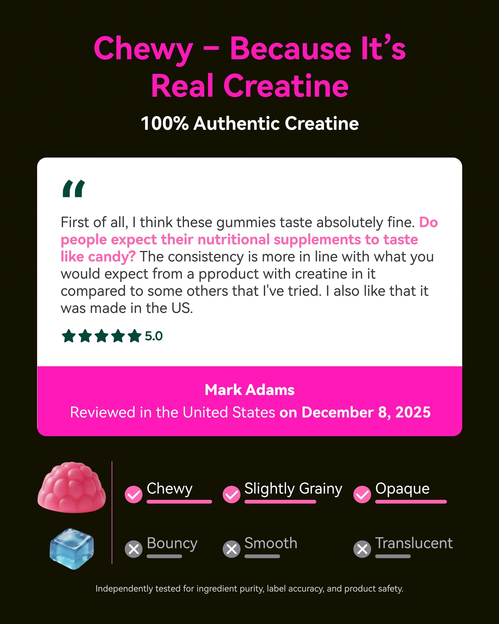 Inner Brightness Creatine Monohydrate Gummies for Women 5000mg - 6-in-1 with Biotin, Zinc, B6, B12 - Sugar-Free Raspberry Creatine Chewables for Muscle, Energy & Skin - 120 Count