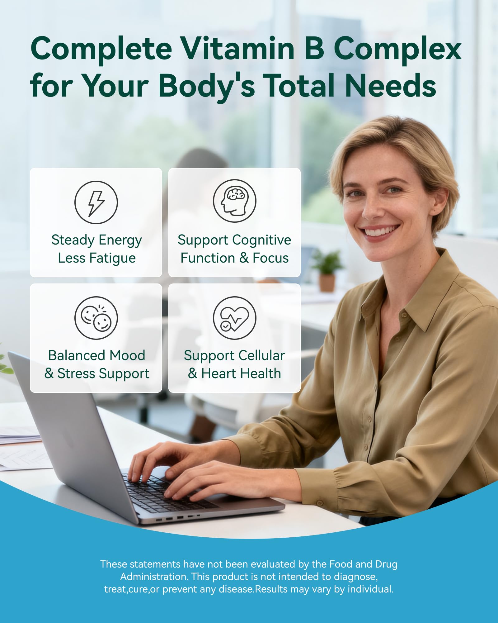 Inner Brightness Vitamin B Complex - Fully Methylated Active B12, B6, Folate - for Energy, Focus, Mood & Nerve Health - Non-GMO Vegan Gluten-Free with B1, B2, B3, B5, B7-90 Capsules for 3 Months