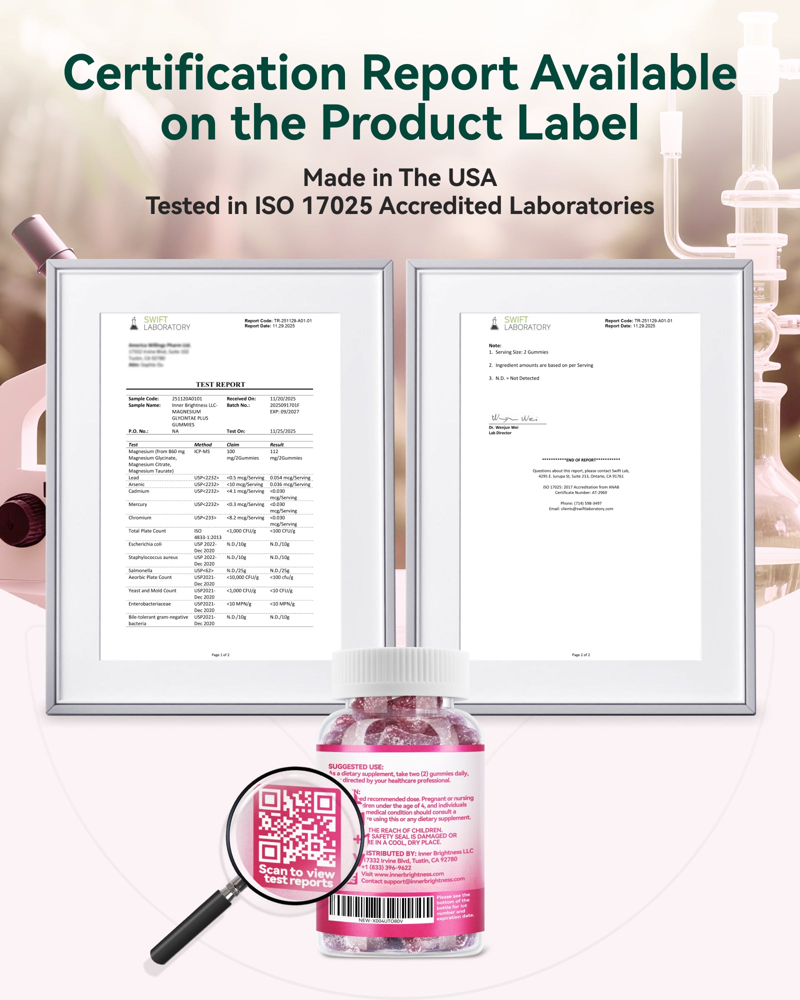 Magnesium Glycinate Plus Gummies 860mg, Sugar-Free, Non-GMO, Gluten-Free, Magnesium Gummies for Adults & Kids, Sleep, Relaxation & Focus, Magnesium Supplement for Women, Mixed Berry Flavor, 60 Count