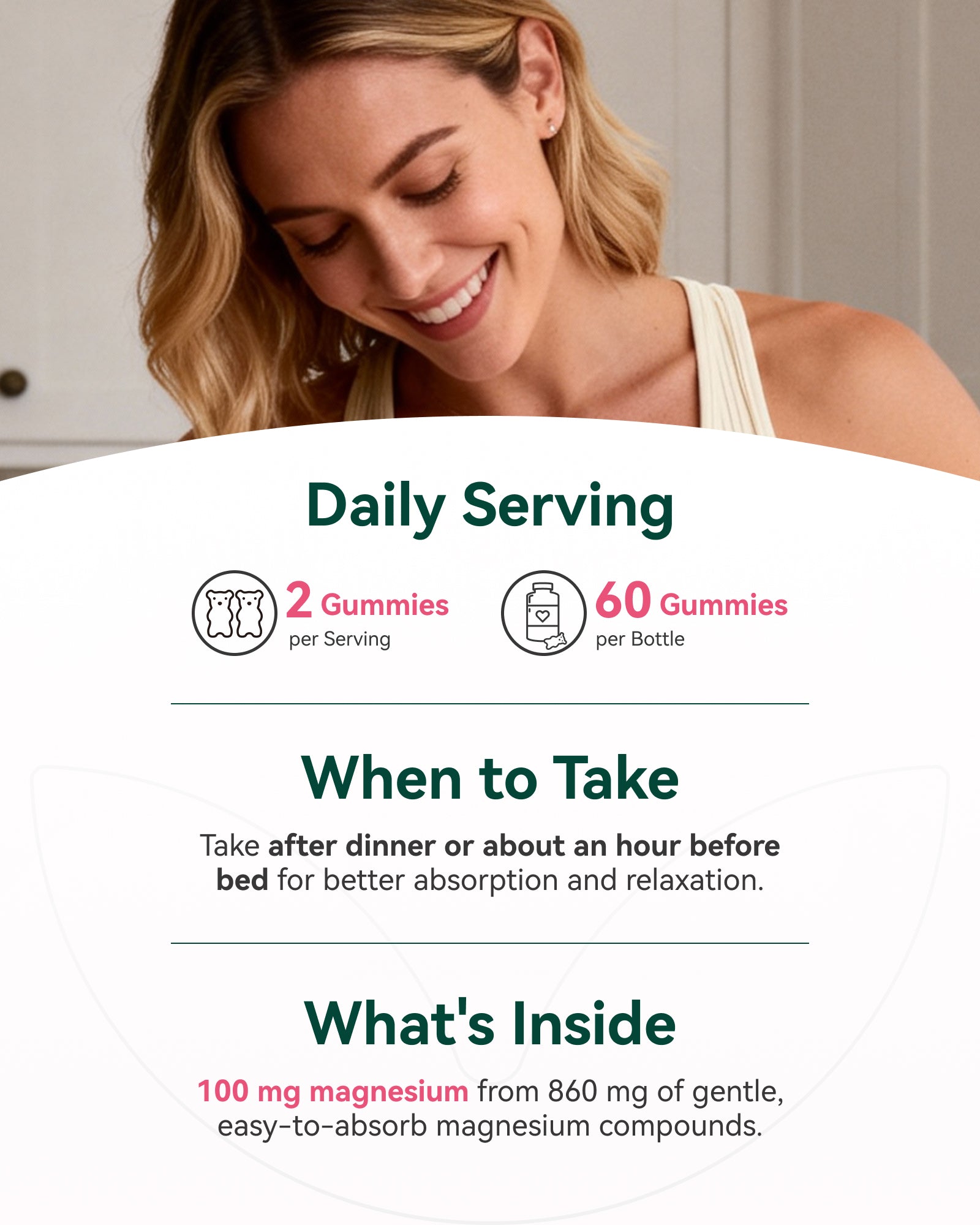 Magnesium Glycinate Plus Gummies 860mg, Sugar-Free, Non-GMO, Gluten-Free, Magnesium Gummies for Adults & Kids, Sleep, Relaxation & Focus, Magnesium Supplement for Women, Mixed Berry Flavor, 60 Count