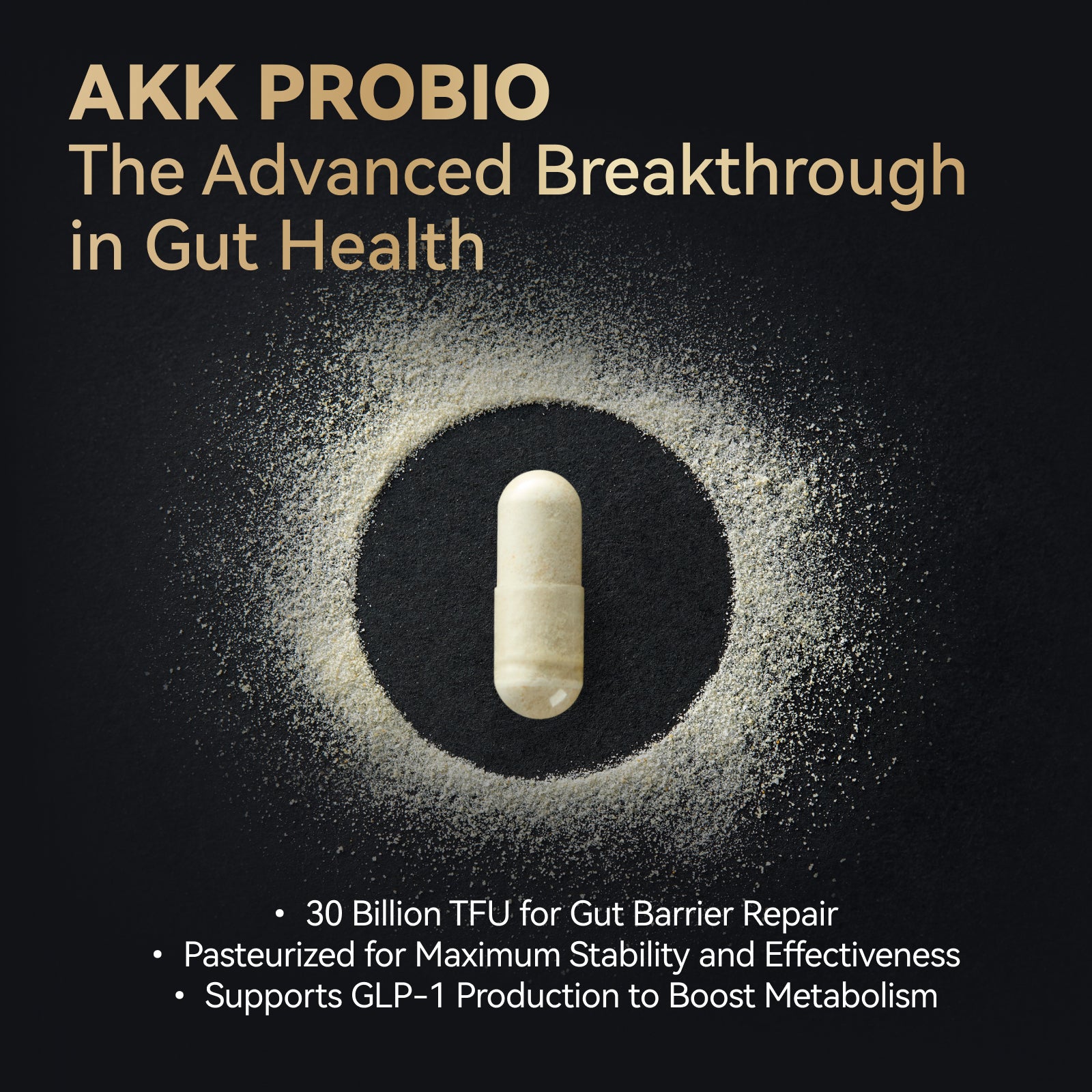 Akkermansia Probiotic, GLP-1 Supplement for Gut Health & Digestion, DigeSEB Digestive Enzymes & Vitamin B Complex - 30 Billion TFU, Third-Party Tested, 30 Capsules - 1 Month Supply for Men & Women
