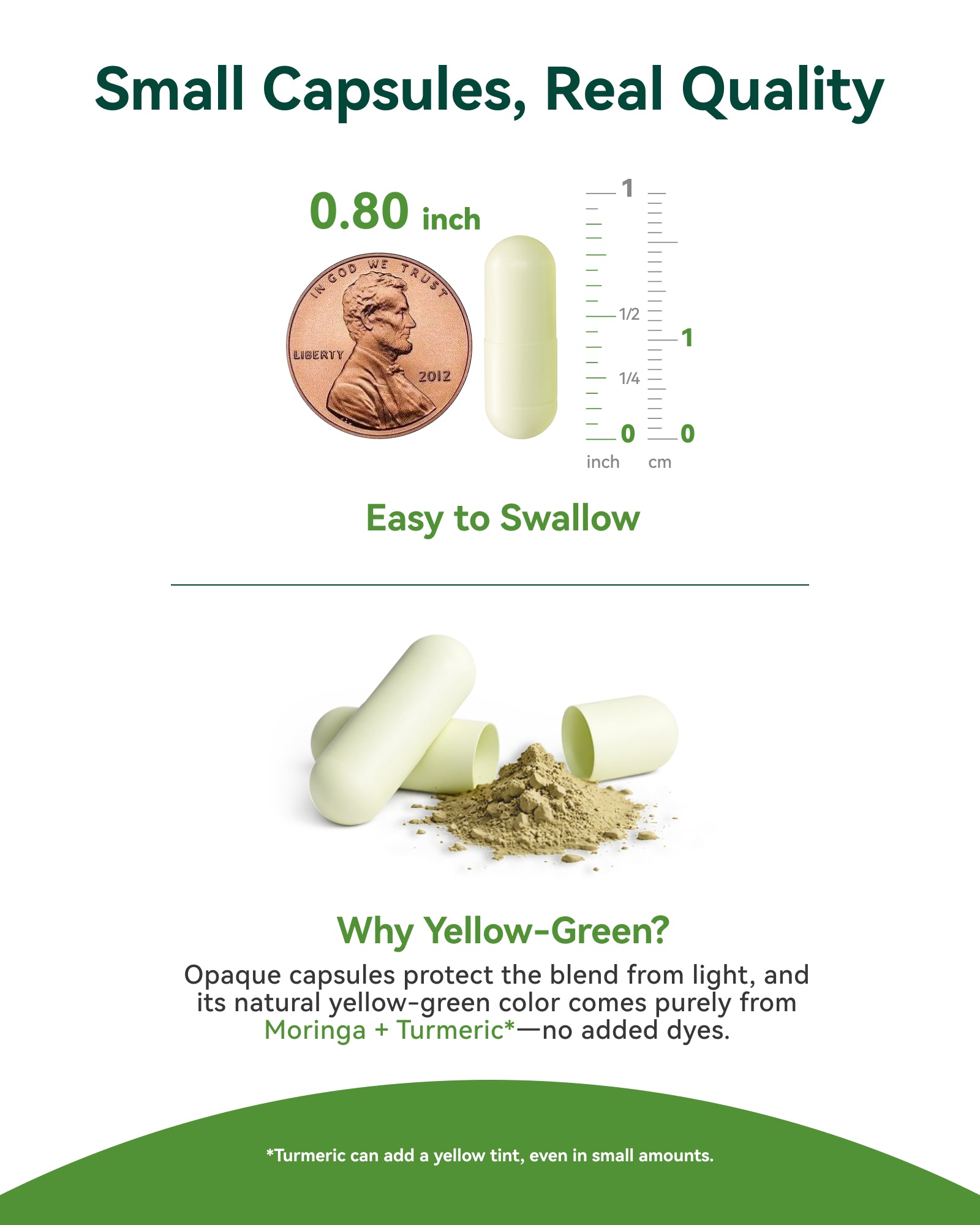 Moringa Capsules 1000mg, Moringa Leaf Extract 10:1, Complete Green Superfood, for Energy, Sleep, Immune & Gut Health, Veg Capsules 60 Count, All-Natural, Non-GMO, Made in USA