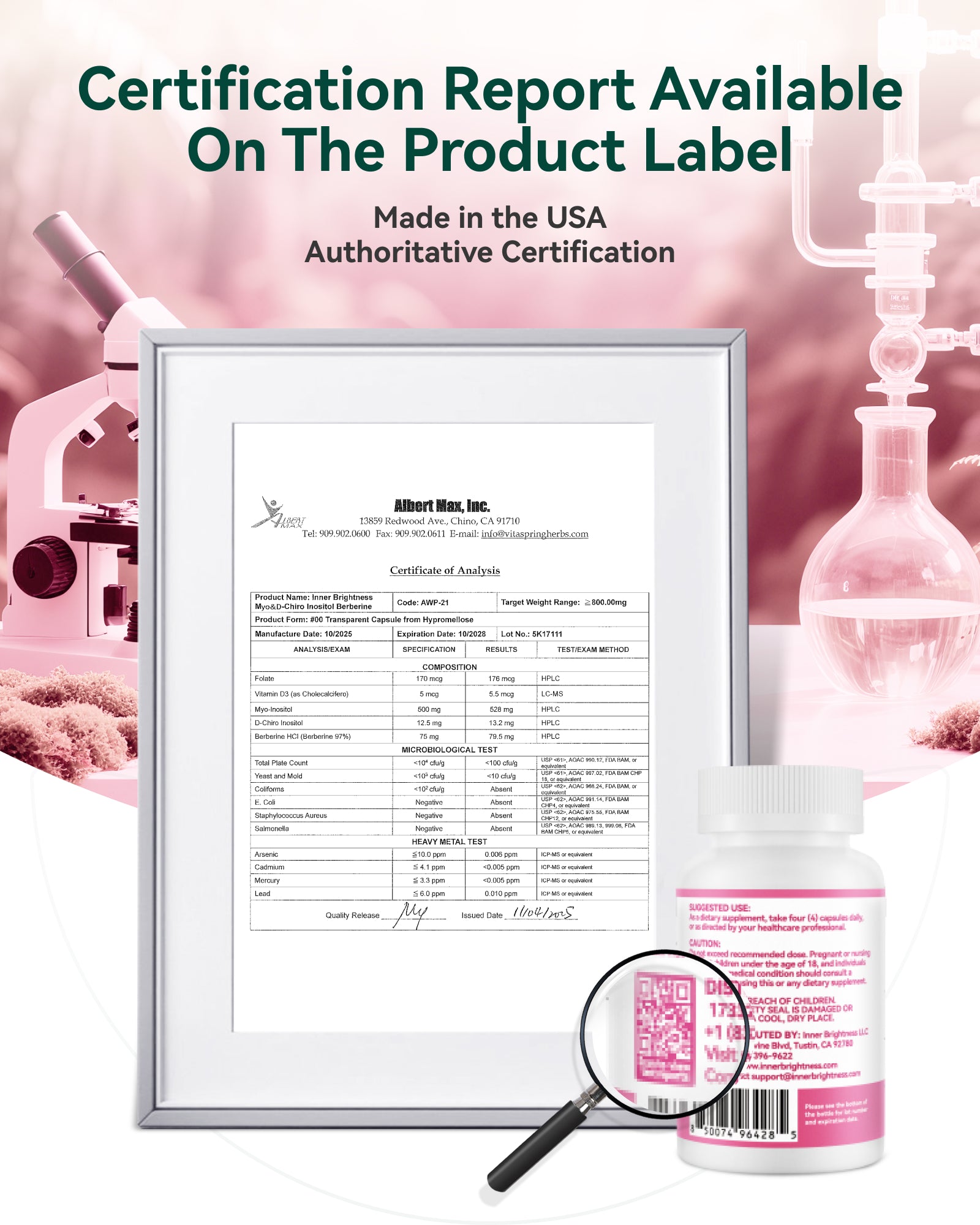 Inositol Supplement for Women, Myo-Inositol & D-Chiro Inositol 40:1, PCOS Support with Berberine, MTHF Folate & Vitamin D3, Supports Ovarian Health, Hormonal Balance & Regular Cycles, 120 Capsules