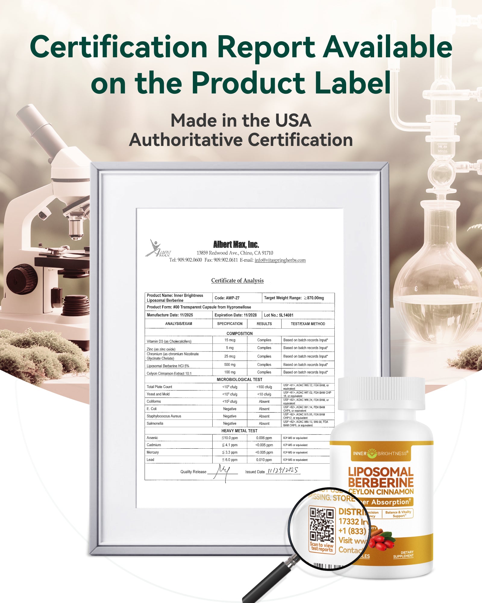Liposomal Berberine with Ceylon Cinnamon - GLP-1 Friendly, High-Absorption Berberine Supplement, Natural Metabolic Support - Non-GMO, 60 Veg Capsules, Made in USA, Lab Tested