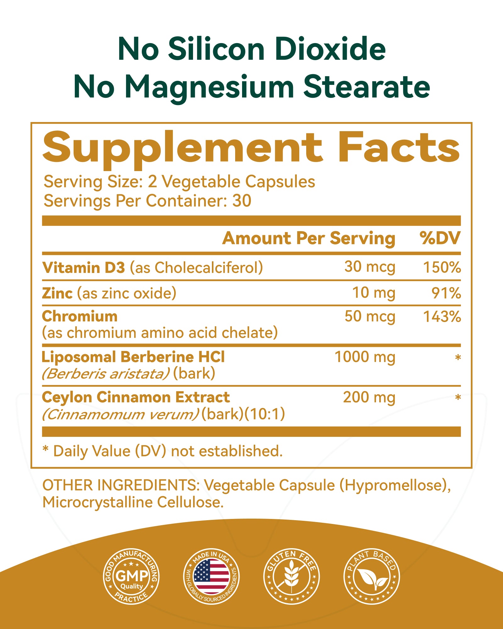 Liposomal Berberine with Ceylon Cinnamon - GLP-1 Friendly, High-Absorption Berberine Supplement, Natural Metabolic Support - Non-GMO, 60 Veg Capsules, Made in USA, Lab Tested