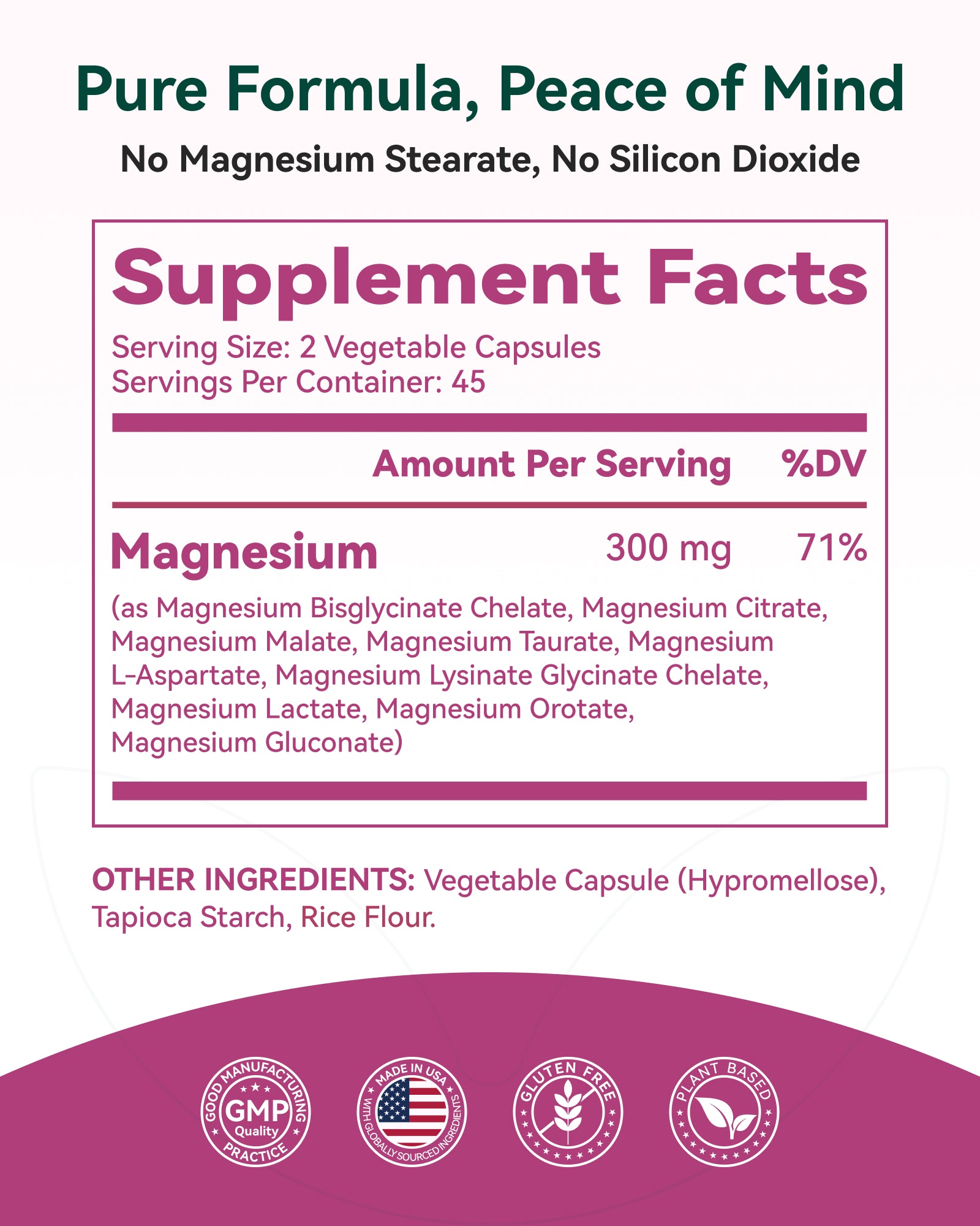 9-in-1 Magnesium Complex, 300mg Magnesium from 9 Organic Forms, Glycinate, Citrate, Malate, High Absorption for Sleep & Relaxation, Energy & Muscle Support, 90 Capsules